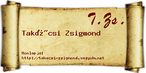 Takácsi Zsigmond névjegykártya
